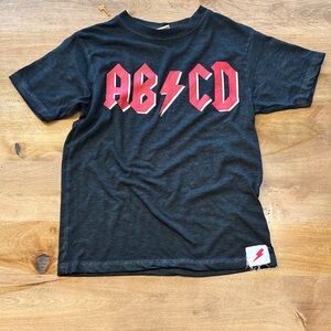 Kids Charcoal Graphic Tee with Red Accents